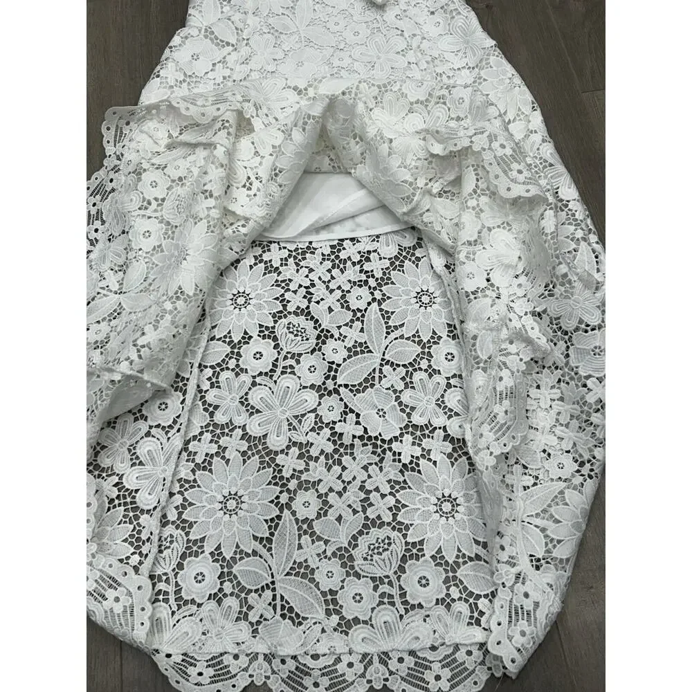 Generation Love Womens Rosie Dress Floral Lace Overlay V-Neck White Size M? NWOT